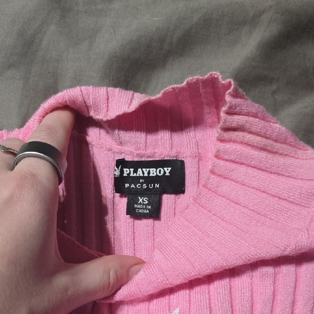 PLAYBOY Pink Ribbed Sweater - Picture 2 of 2